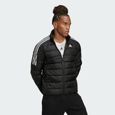 Image of Adidas Outdoor Down Puffer Jacket With Three Stripes Black Coat RRP £75