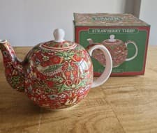 Image of Lesser & Pavey William Morris Strawberry Thief Pattern Teapot Brand New In Box