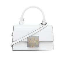 Image of Tory Burch Bag Bon Bon Mini Top Handle Bag White  With Strap Original NEW