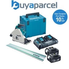 Image of Makita DSP600PT2 36v Twin 18v Brushless Plunge Cut Circular Saw 1x Guide Rail