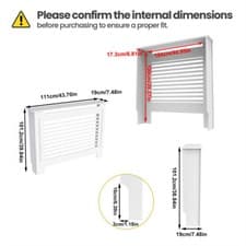 Image of 100cm High Radiator Cover Modern MDF Wood Grill Shelf Cabinet House Heater Cover