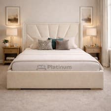 Image of Ottoman Storage GasLift Panel Bed Frame Velvet Upholstered Double King Size