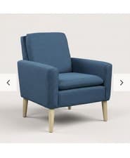 Image of Occasional Modern Fabric Minimal Accent Chair Armchair Blue Only £100 RRP £140