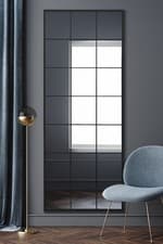 Image of Extra Large Black Window Leaner - Wall Mirror 79" X 31" 200 x 80cm MirrorOutlet