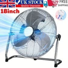 Image of 18Inch High Velocity Floor Fan Industrial Electric Portable Cooling Fan 3 Speeds