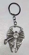 Image of Star Wars Millennium Falcon Keychain w/Ring & Bottle Opener 2.5" Alloy Gray New