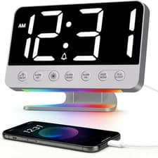 Image of Digital Alarm Clocks Bedside: Loud Alarm Clock for Heavy Sleepers, Snooze, USB