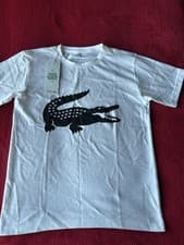 Image of Lacoste Sport Logo T-shirt Boys White/Black 12 Years 152cm