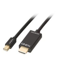 Image of Lindy 2m Mini DisplayPort to HDMI 10.2G Cable. Connector 1: DisplayPort Conne...