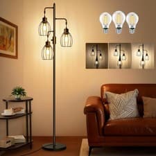 Image of Standing Tree Floor Lamp For Bedroom Living Room, 68 Dimmable 3x 800LM LED Bulb