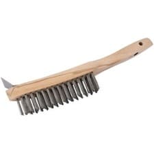 Image of Draper Heavy Duty 4 Row Wire Scratch Brush with Scraper (310mm)