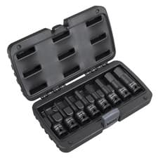 Image of Sealey Impact Hex Socket Bit Set Premier 8pc 1/2"Sq Drive 5-19mm Wrench