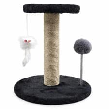 Image of Cat Scratching Post with Toys Sisal Scratcher Plush Indoor Cat Activity Centre