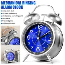 Image of Super Loud Alarm Clock Twin Bell Alarm Clock Non Ticking Quartz with Night Light