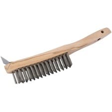 Image of Draper 36176 Heavy Duty 4 Row Wire Scratch Brush with Scraper 310mm
