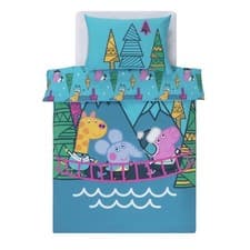 Image of Peppa Pig Toddler 120x150cm Reversible Duvet Cover Pillow Kids Forest Adventure