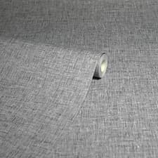 Image of Arthouse Linen Texture Wallpaper Textured Fabric Lustre Effect Grey 676007