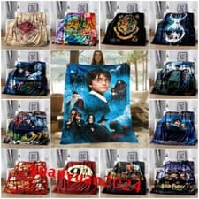 Image of Harry Potter Hogwarts Gryffindor Hufflepuff Blanket Throw Sofa  Flannel Blanket