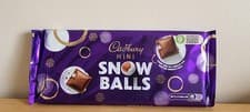 Image of New Cadbury Mini Snow Balls 360g Milk Chocolate Large Bar BB 9/6/26