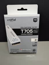 Image of Crucial T705 PCIe Gen5 NVMe M.2 SSD 2TB w/ White Heatsink