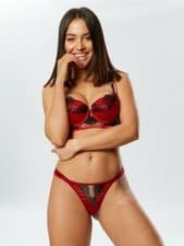 Image of Ann Summers Adalicia Red Balcony Bra & Thong Size 36D 18 - FREE POST