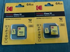 Image of 2 pieces x 64GB Kodak MicroSDXC Memory Card, Class 10