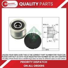 Image of Alternator Freewheel Clutch 535012410 INA 03G903016E 03G903016F AUDI VW SKODA