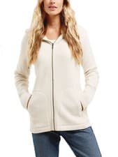 Image of NEW RRP £50, Fat Face Natural IVORY Super Soft Ella Zip Hoodie