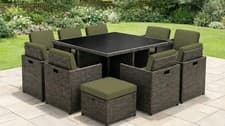 Image of 12PC Rattan Garden Furniture Cushion Set Seat Back Replacement Outdoor Sofa Pads