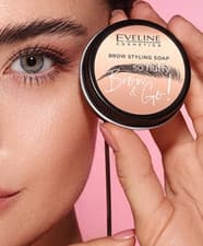 Image of Eveline Brow & Go Gel Vegan Soap for Styling Eyebrows Natural Effect 25g