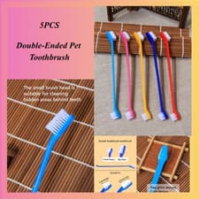 Image of Double-Ended Pet Toothbrush Multipurpose Dental Oral Care & Grooming Tool
