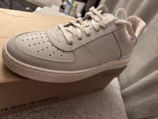 Image of Clarks Men's Courtlite Tie Sneaker White Leather Size 7 G Fitting Brand New