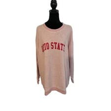 Image of Chicka-d Ohio State Buckeyes Women XL Red Marled Oversized Pullover Sweatshirt