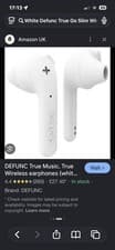 Image of Defunc True Go Slim Wireless Bluetooth white Headphones Brand New In box