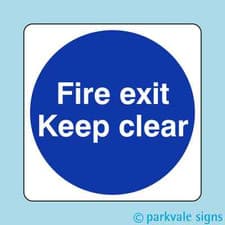 Image of Fire Exit Keep Clear Sign