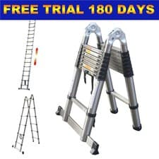 Image of Telescopic Ladder 3.8M 5M Multi-Purpose Extendable Folding Step A-frame Ladder