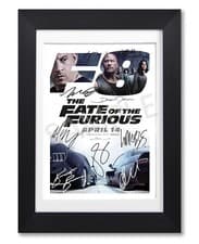 Image of F8 FATE OF THE FURIOUS MOVIE CAST SIGNED POSTER PHOTO PRINT AUTOGRAPH 2017 FILM
