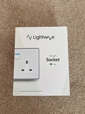 Image of Lightwave L42-WH 2 Gang Smart Socket - White Steel