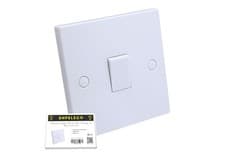 Image of SHPELEC® Square Edge White 10A 1 Gang 2 Way Light Switch (3 Pack)