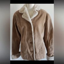 Image of Adler collection Beautiful vintage lambskin tan leather jacket super warm
