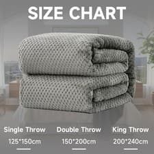 Image of LUXURY POPCORN WAFFLE BLANKET FLEECE TRAVEL THROW SOFA BED WARM COSY EXTRA LARGE