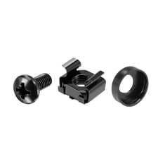 Image of M6x12mm Server Rack Cage Nuts Black 50Set, Mounting Screws for Server Shelves