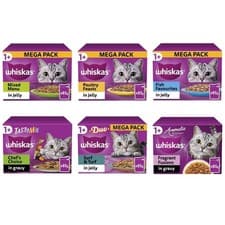 Image of Whiskas 40 80 or 120 x 85g 1+ Mixed Menu Mixed Adult Wet Cat Food Pouches