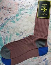 Image of Pantherella Ted Baker Men's English Cotton Odd Socks Stripe Red UK 10-12 RRP£19