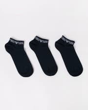Image of Emporio Armani 3-Pack Mens Trainer Socks - Armani Blue