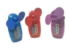 Image of 2 x Mini Hand Held Pocket Fan Portable Battery Operated Travel Fan Hot Summer Uk