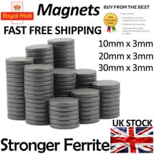 Image of Magnets Various Sizes 30mm /20mm /10mm x 3mm Stronger Ferrite Disc C8 DIY Fridge