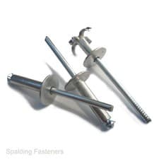 Image of PEELED POP RIVETS LARGE FLANGE HEAD ALUMINIUM/STEEL 4MM 4.8MM