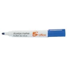 Image of 5 Star Office Drywipe Marker Xylene/Toluene-free Blue (Pack of 12)