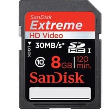 Image of SanDisk Extreme 8 GB 30 MB/s Class 10 SDHC Flash Memory Card (SDSDRX3-8192-A21)